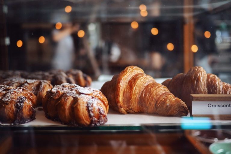 Fresh Croissants on a tray